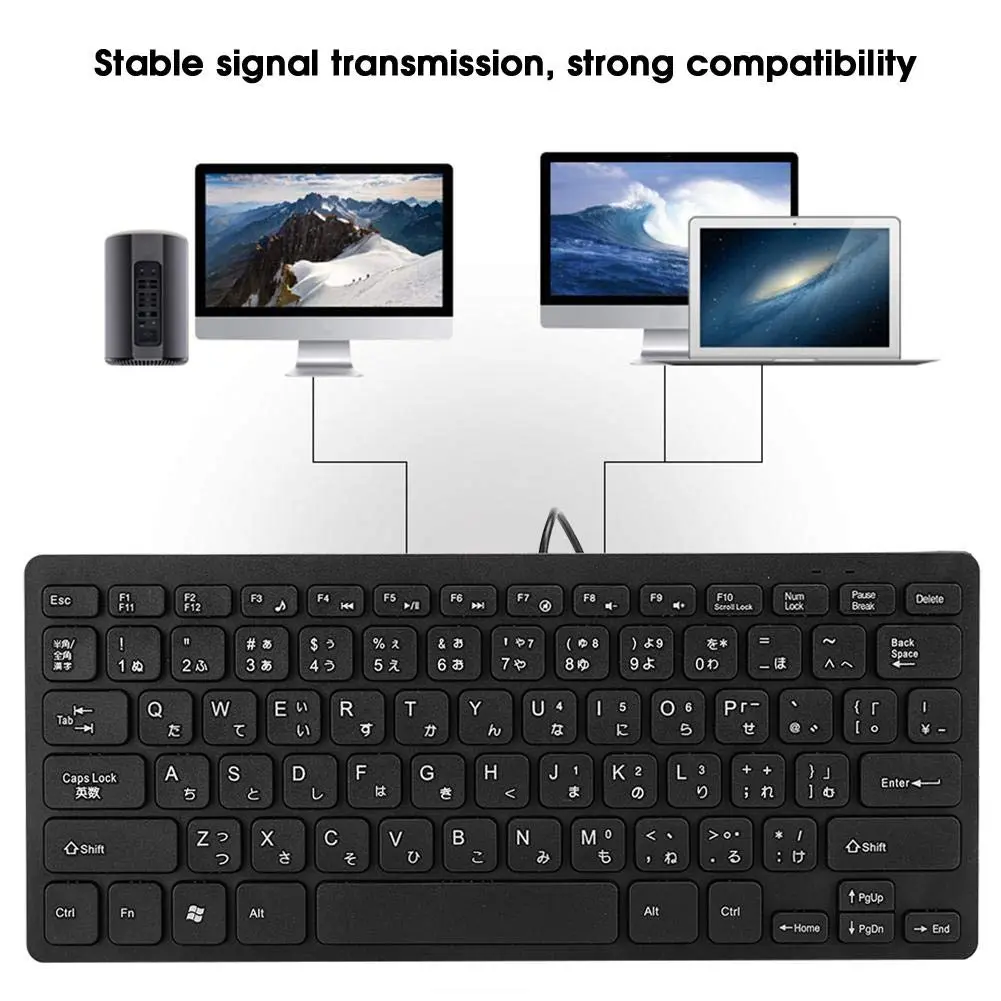 ASHATA Wired Mini Japanese Keyboard 78 Keys | Compact, Durable & Compatible with PC & Laptop - view 5