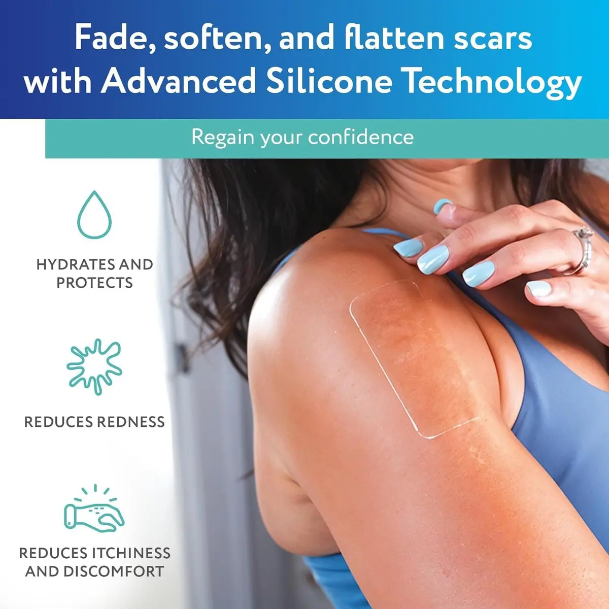 ScarAway Advanced Clear Silicone Scar Sheets, 6 Sheets | Visibly Improve Old & New Scars - view 3