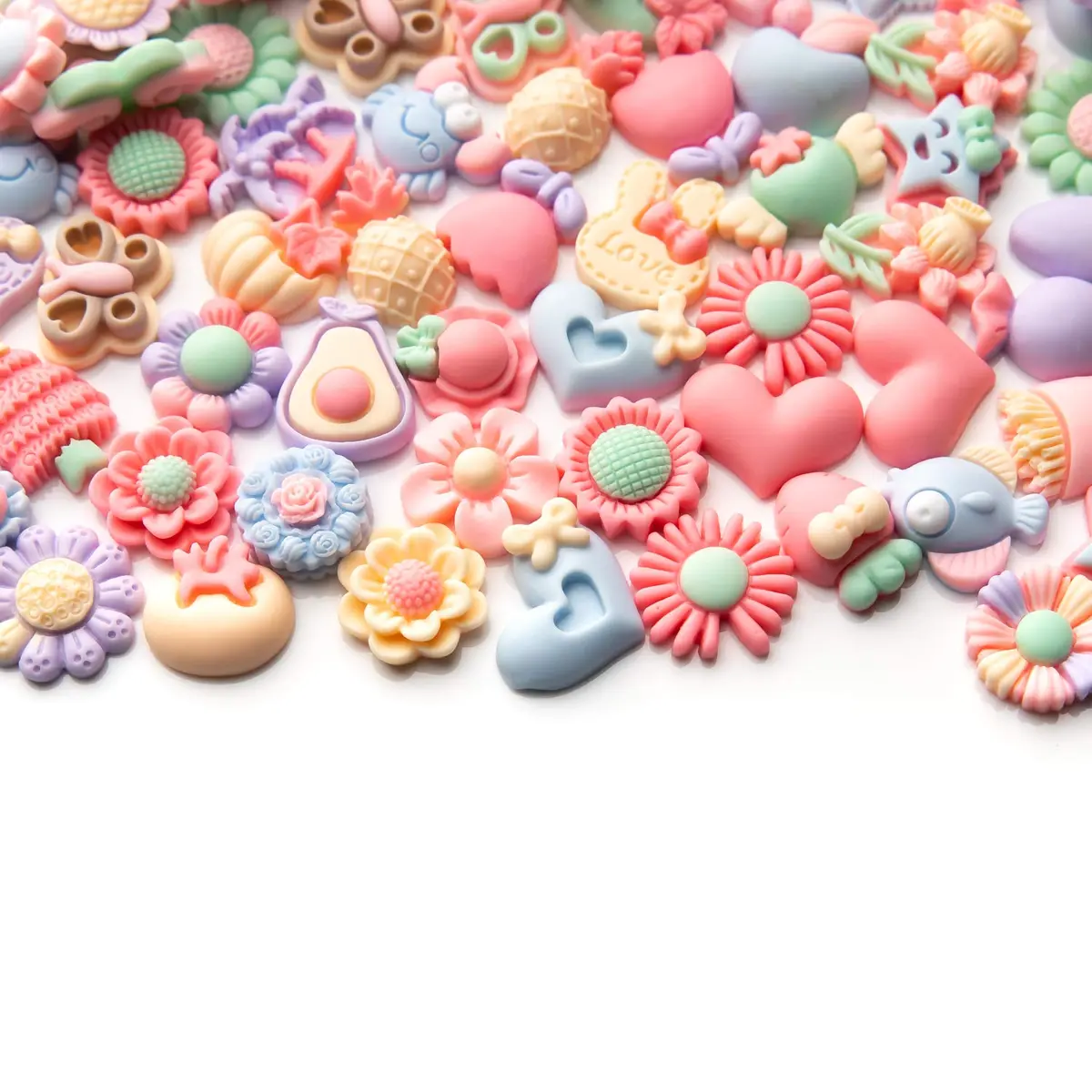 LEEXINLUU Slime Charms Cartoons Flowers Set 25pcs | Assorted Resin Flatbacks for DIY Crafts & Scrapbooking - view 5