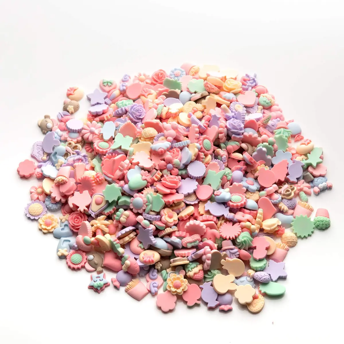 LEEXINLUU Slime Charms Cartoons Flowers Set 25pcs | Assorted Resin Flatbacks for DIY Crafts & Scrapbooking - view 6
