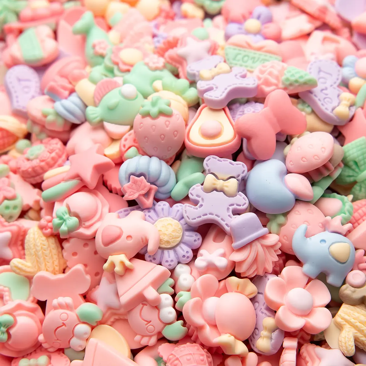 LEEXINLUU Slime Charms Cartoons Flowers Set 25pcs | Assorted Resin Flatbacks for DIY Crafts & Scrapbooking - view 7