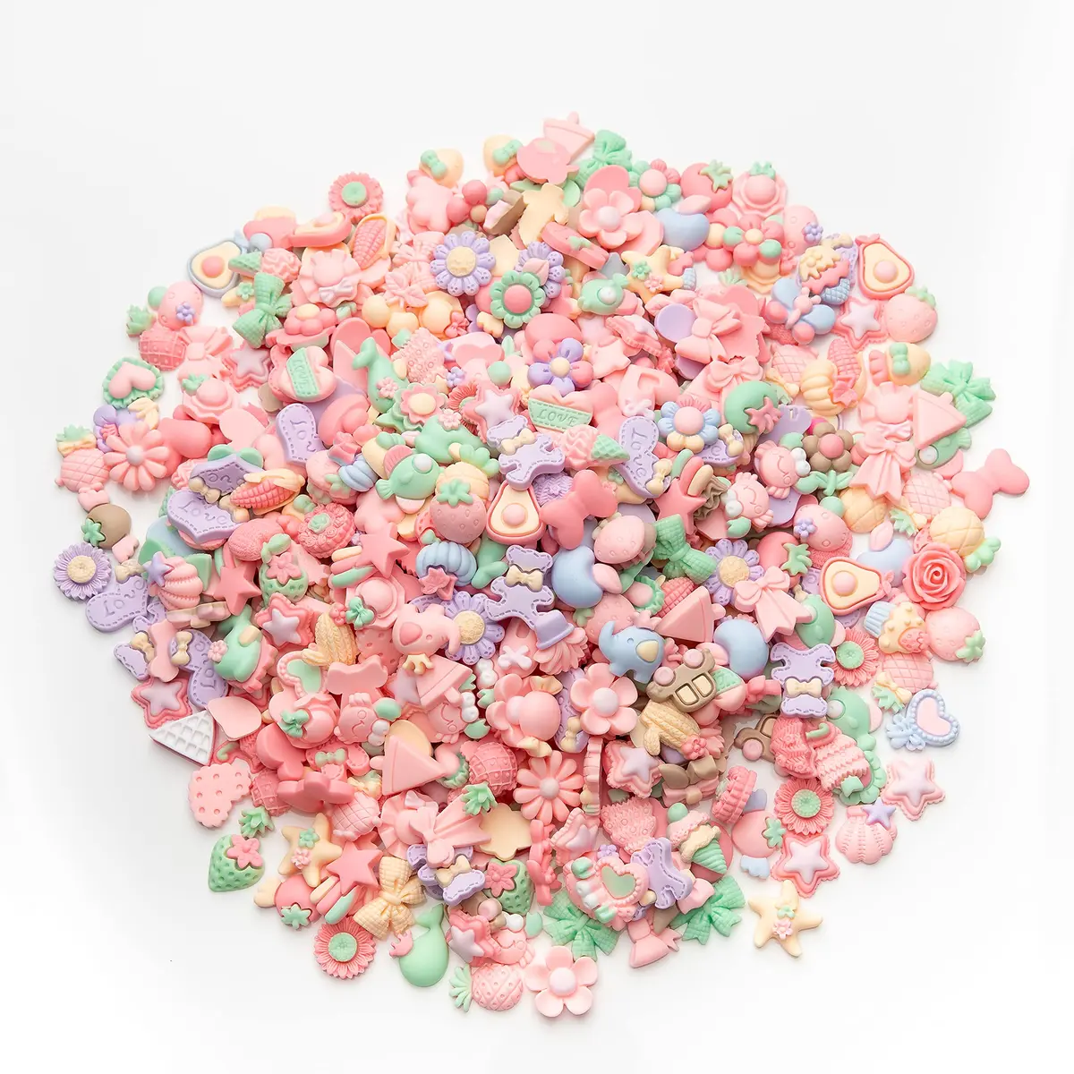LEEXINLUU Slime Charms Cartoons Flowers Set 25pcs | Assorted Resin Flatbacks for DIY Crafts & Scrapbooking - view 8