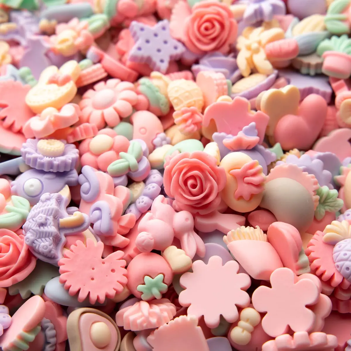 LEEXINLUU Slime Charms Cartoons Flowers Set 25pcs | Assorted Resin Flatbacks for DIY Crafts & Scrapbooking - view 2