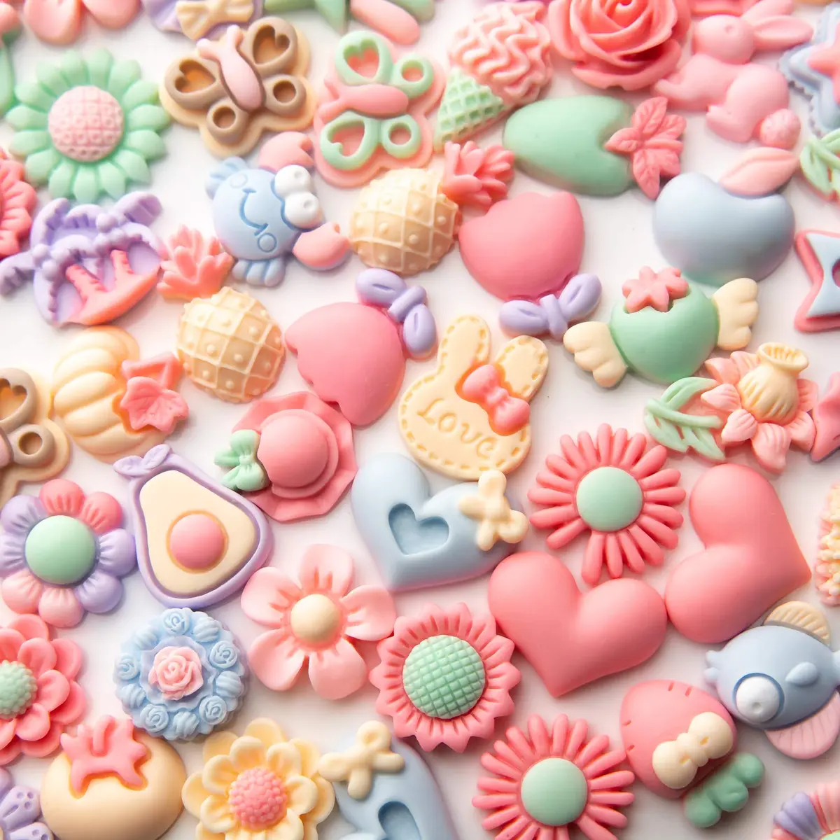 LEEXINLUU Slime Charms Cartoons Flowers Set 25pcs | Assorted Resin Flatbacks for DIY Crafts & Scrapbooking - view 4