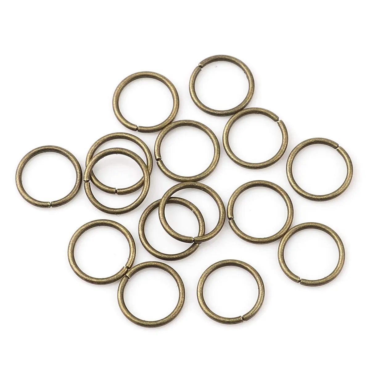 HDSupplies 200 Pieces - 12mm Jump Rings Antique Bronze | 16 Gauge (1.2mm Thickness) - main product image