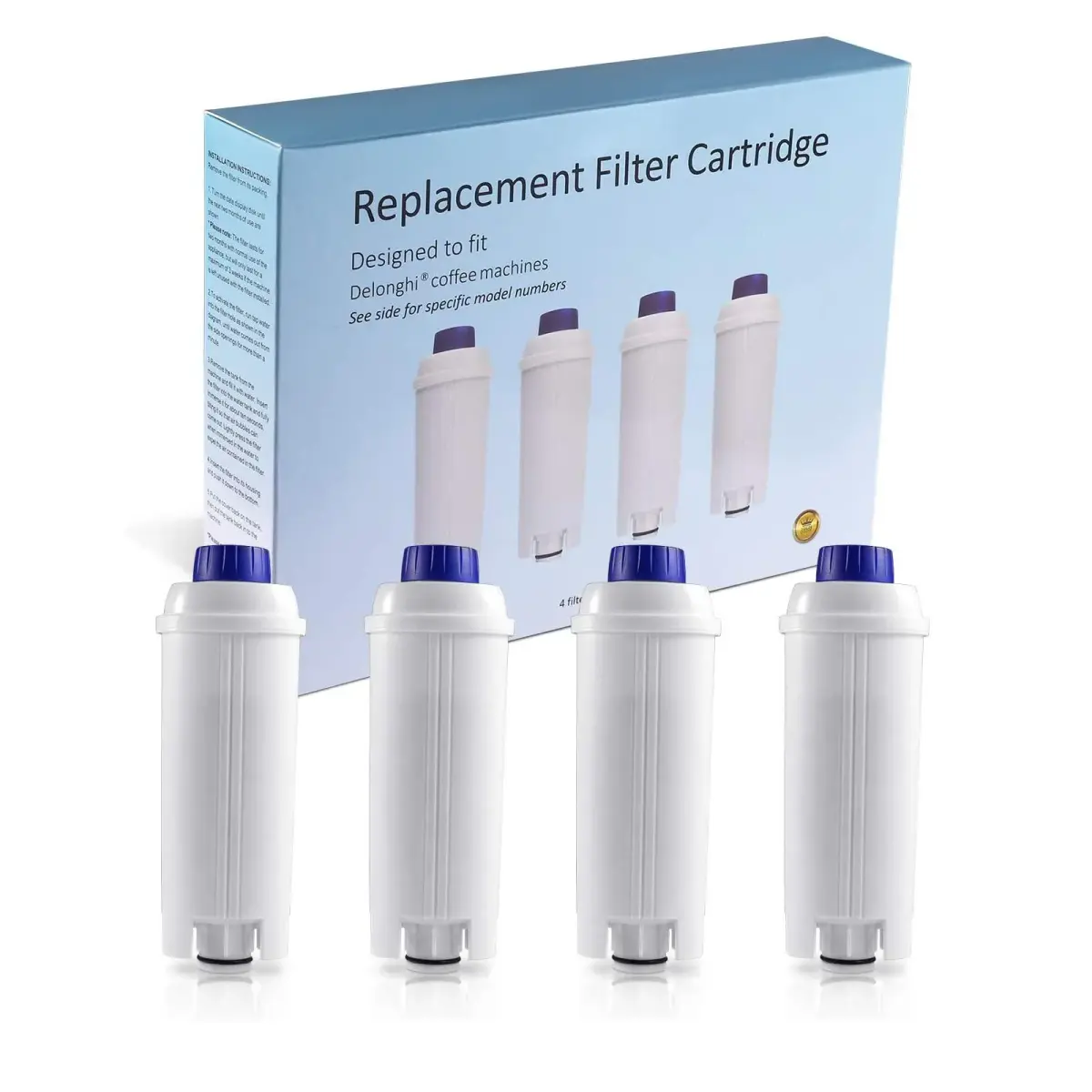 Somune Water Filter for Delonghi DLSC002, 4-Pack | Active Carbon Fabric Softener for ECAM, Esam, ETAM, BCO, EC Coffee Machines - main product image