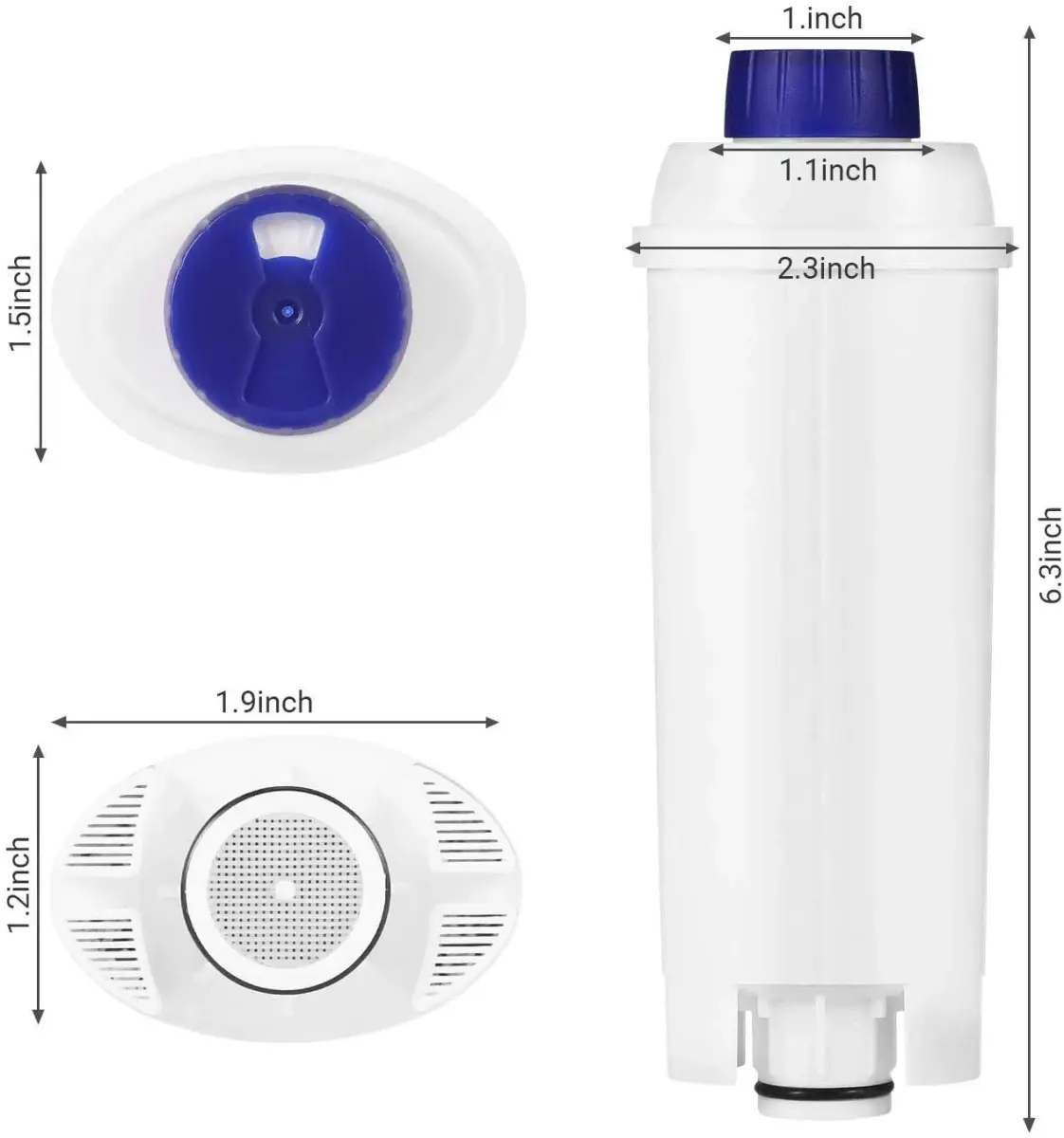Somune Water Filter for Delonghi DLSC002, 4-Pack | Active Carbon Fabric Softener for ECAM, Esam, ETAM, BCO, EC Coffee Machines - view 3