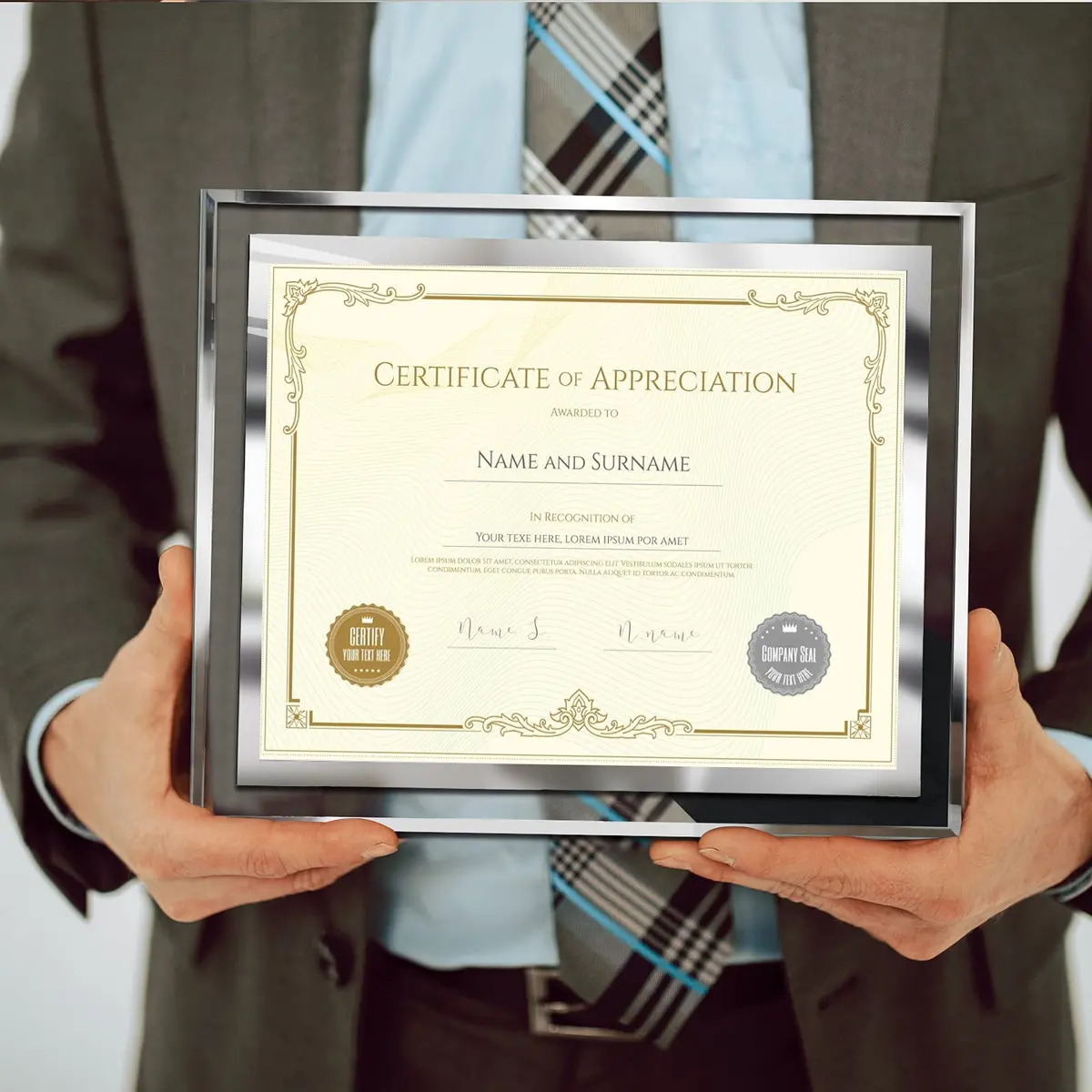 SESEAT 8.5 x 11 Certificate Document Frame Set of 4 | Elegant Glass Beveled Edges for Diplomas & Certificates - view 5