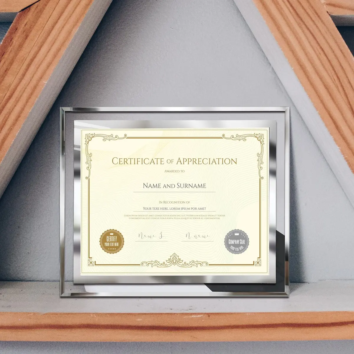 SESEAT 8.5 x 11 Certificate Document Frame Set of 4 | Elegant Glass Beveled Edges for Diplomas & Certificates - view 6