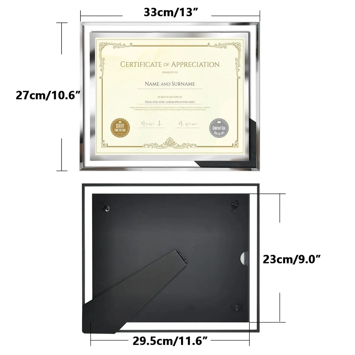 SESEAT 8.5 x 11 Certificate Document Frame Set of 4 | Elegant Glass Beveled Edges for Diplomas & Certificates - view 2