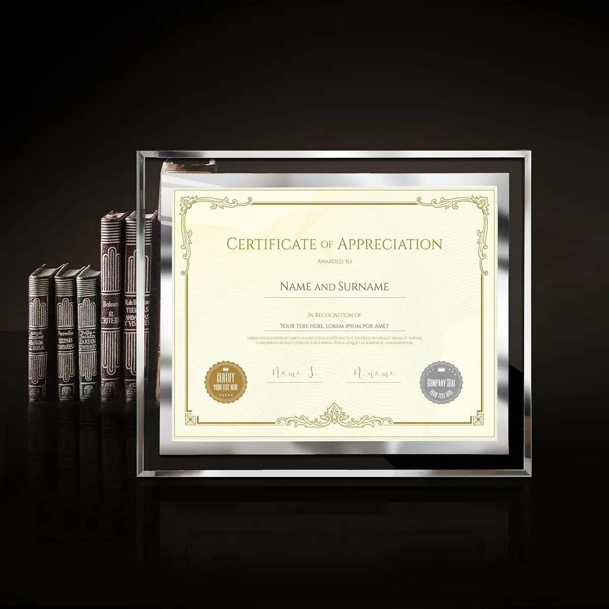 SESEAT 8.5 x 11 Certificate Document Frame Set of 4 | Elegant Glass Beveled Edges for Diplomas & Certificates - view 3