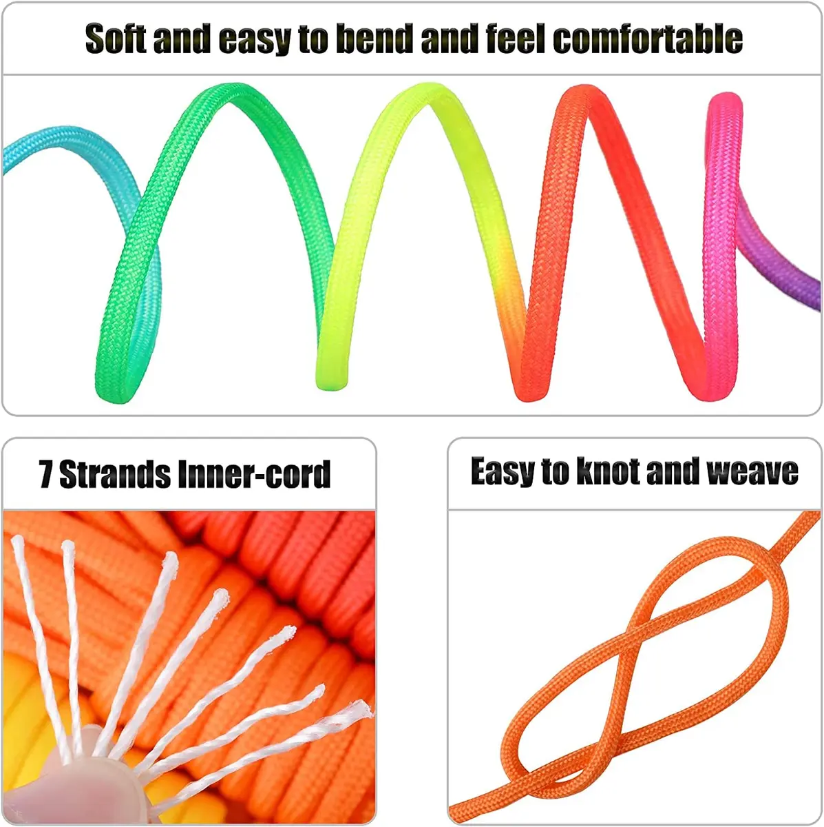 MONOBIN Paracord Kit 36 Colors | 550 lb Type III Nylon Rope for Crafts & Outdoor Use - view 5