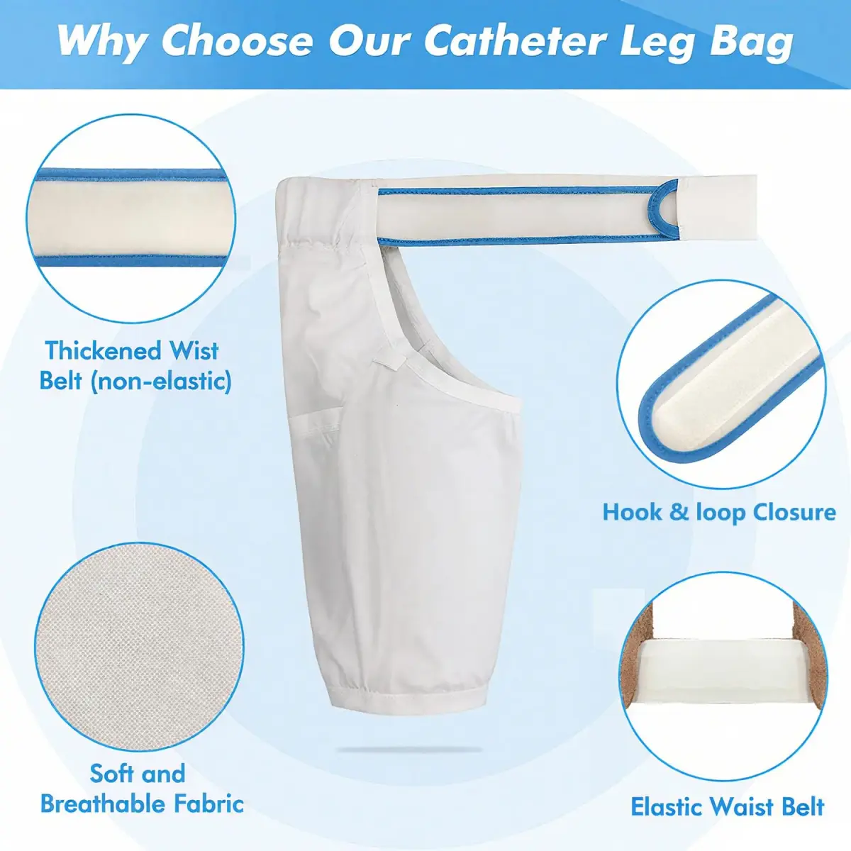 Mistuki Catheter Leg Bag Holder with Waist Belt & Thigh Pockets, Size L (118g) | Secure Tube Stabilization Device - view 4