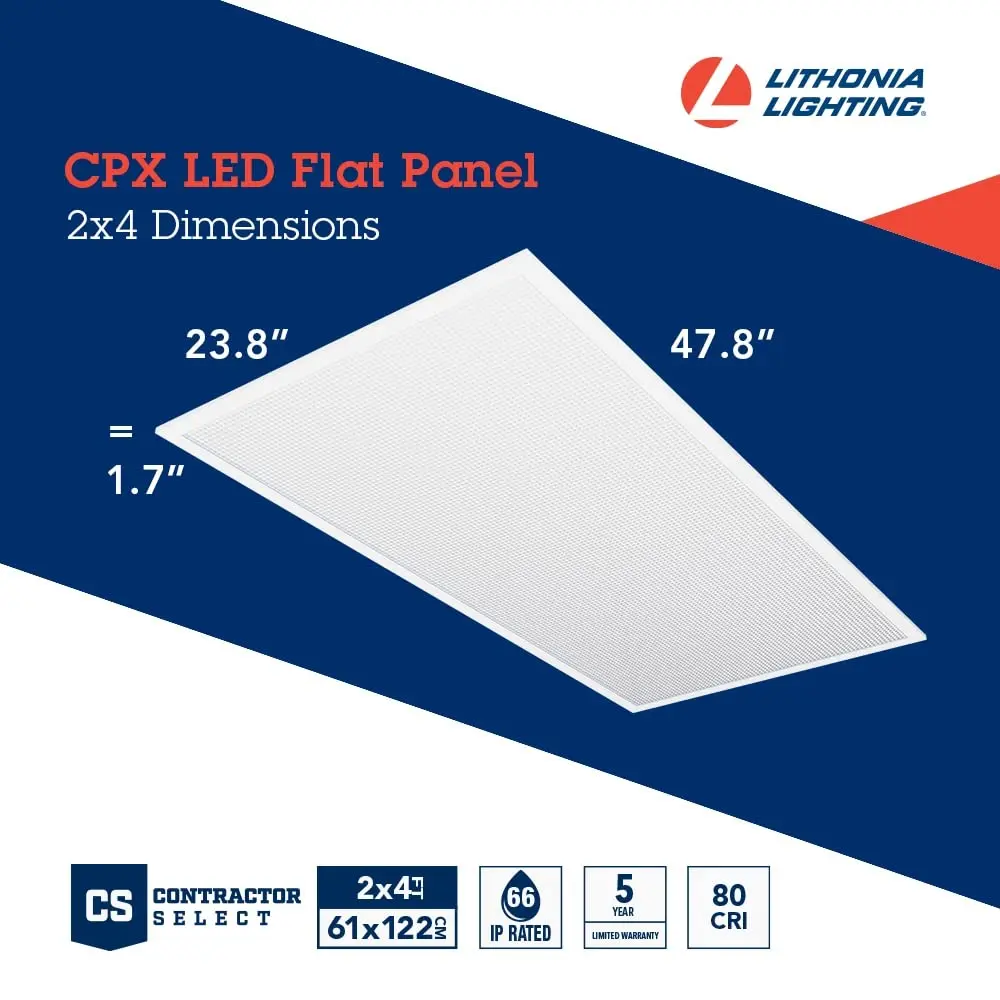 Lithonia Lighting CPX 2x4 LED Flat Panel Light 2 ft. x 4 ft. | 4000 Lumens, Cool White, White - view 4