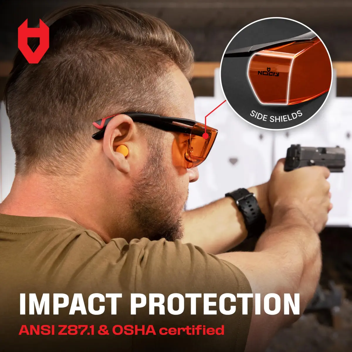 NoCry Blue Light Blocking Safety Glasses Over Eyeglasses — Orange Lens, ANSI Z87.1 Certified, Anti-Fog & Anti-Scratch - view 8