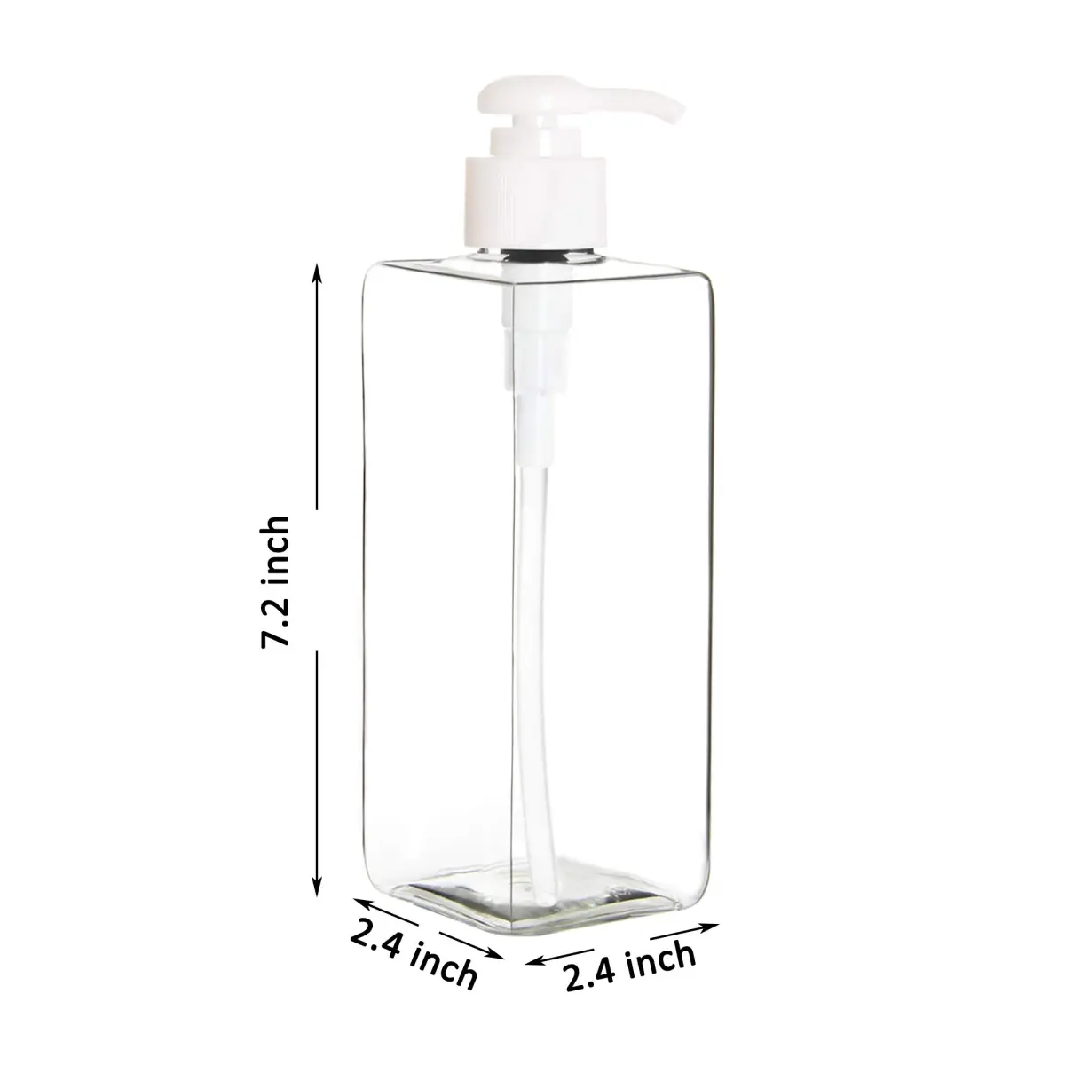 Youngever White 5 Pack 473ml (16 oz) Square Plastic Pump Bottles | Refillable for Lotions, Shampoos & More - view 3