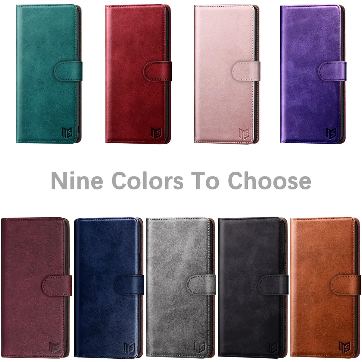 SUANPOT RFID Blocking Wallet Case for Samsung Galaxy A32 5G with Card Holder & Flip Folio | Blue - view 2
