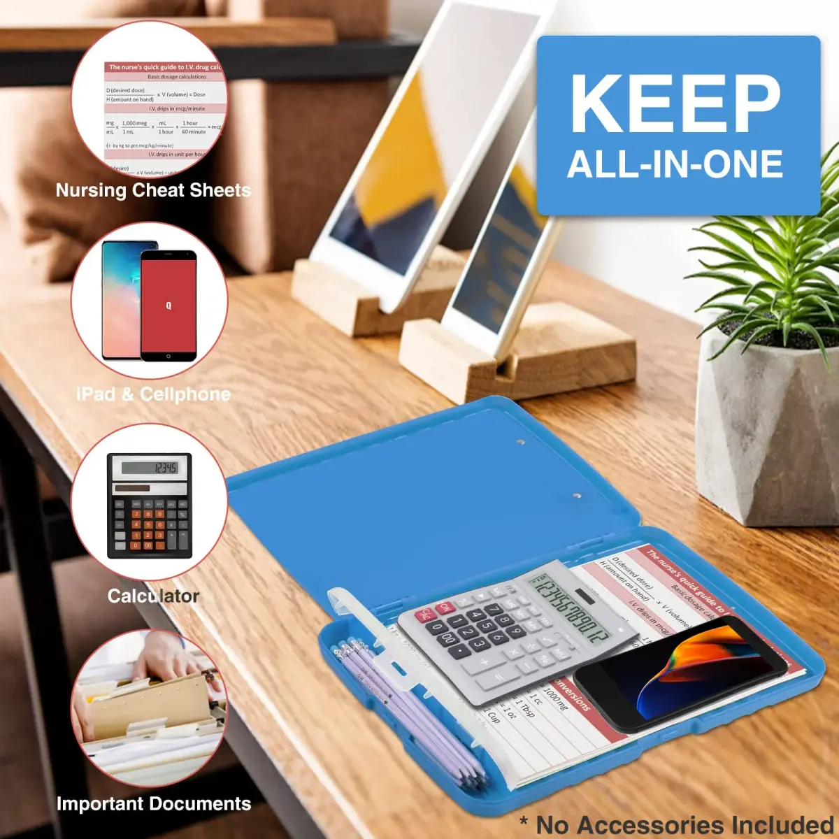 Sooez Storage Clipboard with Pen Holder 25.4cm x 36.8cm (10" x 14.5") | Sturdy Plastic Organizer for School & Office - view 6