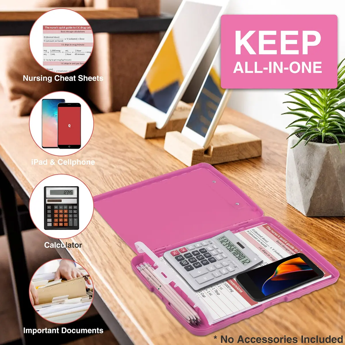 Sooez Storage Clipboard with Pen Holder 35.5 cm (14 in) | Holds 200+ Sheets - view 5