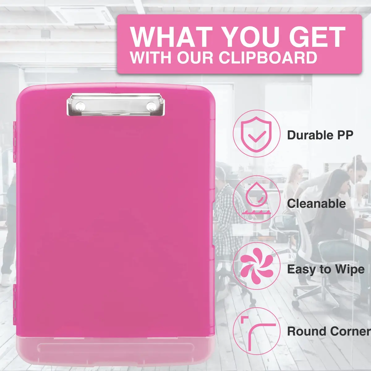Sooez Storage Clipboard with Pen Holder 35.5 cm (14 in) | Holds 200+ Sheets - view 4
