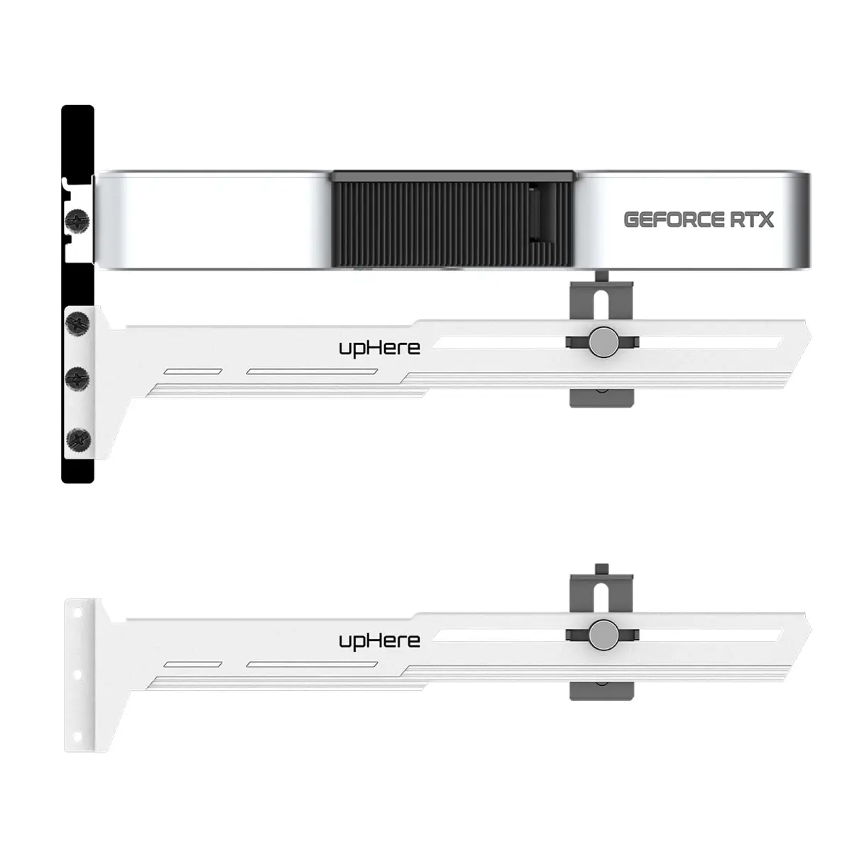 upHere G276WT White Graphics Card GPU Brace Support Bracket | Adjustable Length and Height Support - main product image
