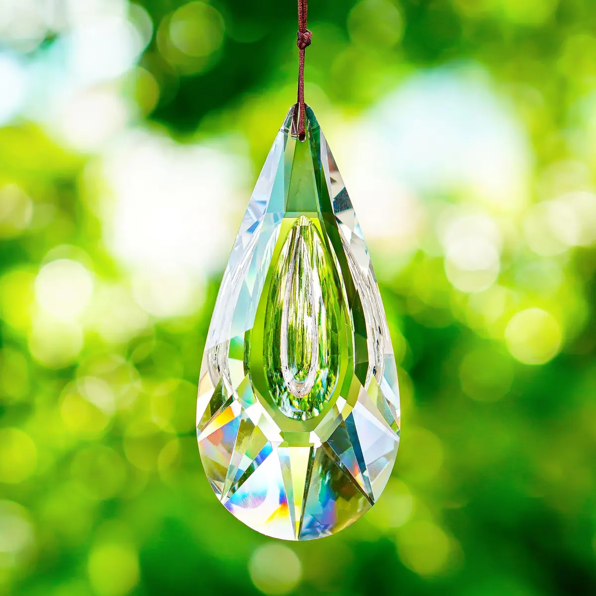 YU FENG Clear Crystal Prism Suncatcher 12.7cm (5 inch) | Rainbow Maker for Windows & Gardens - view 5