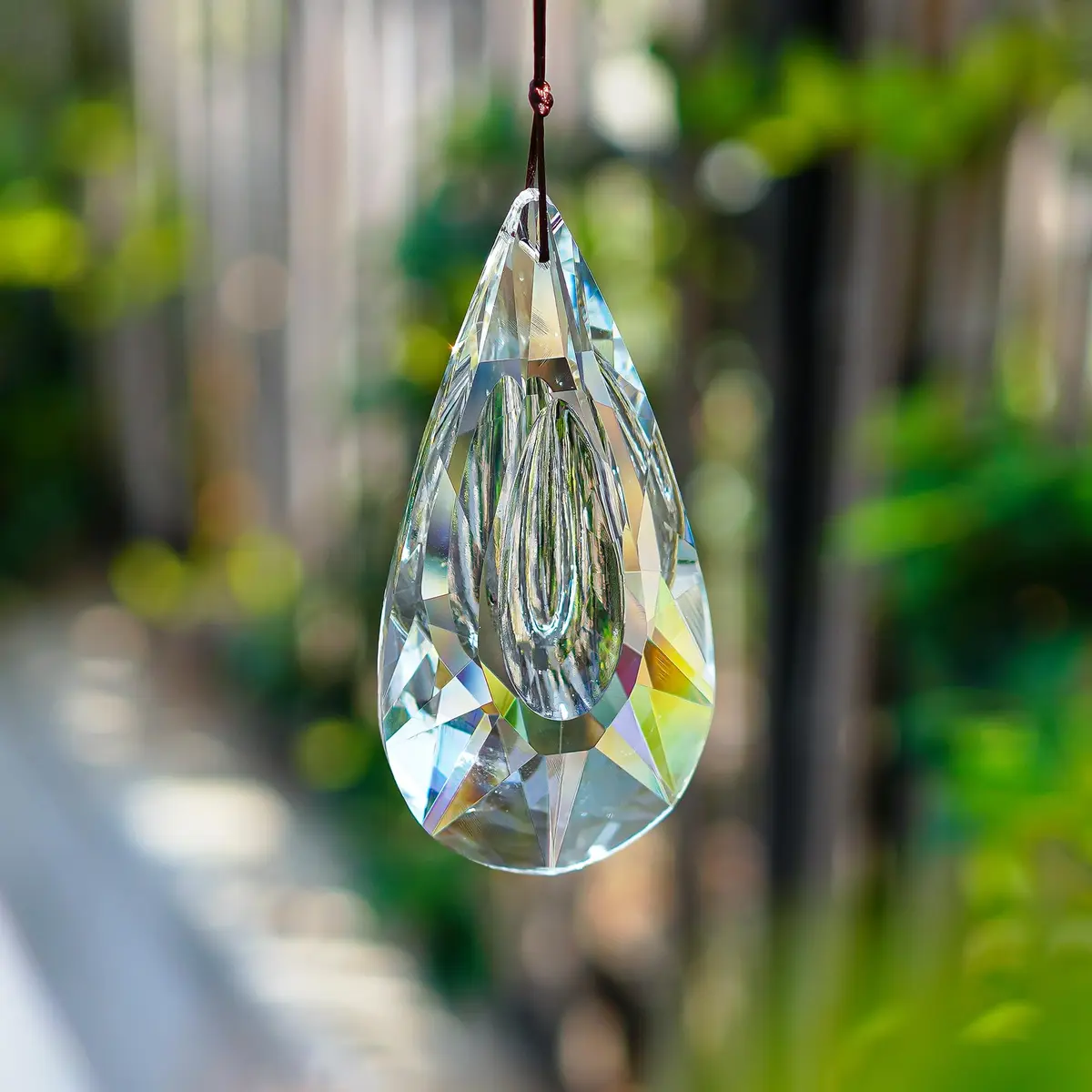 YU FENG Clear Crystal Prism Suncatcher 12.7cm (5 inch) | Rainbow Maker for Windows & Gardens - view 7