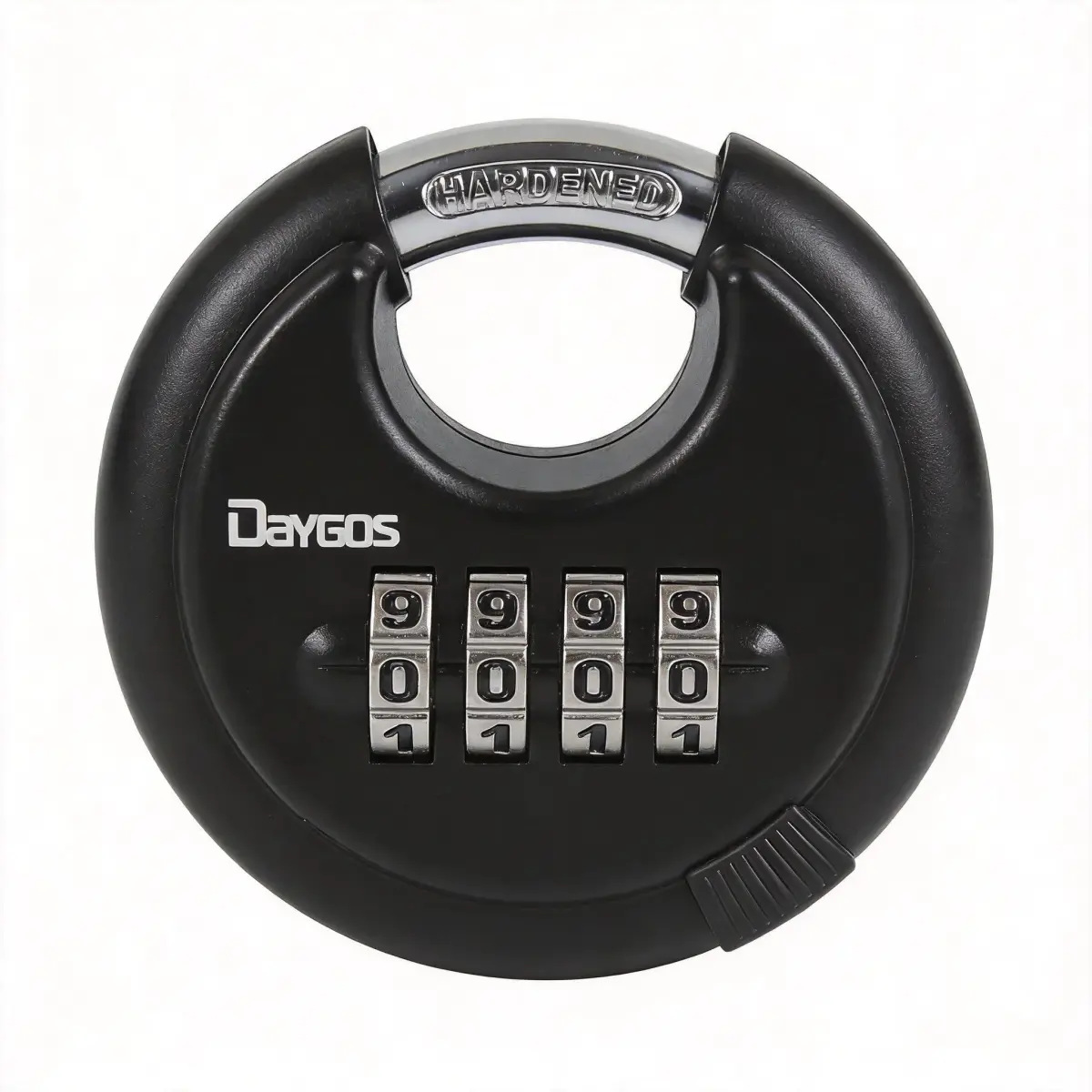 DAYGOS Black 4-Digit Combination Disc Padlock 10mm (3/8-in) Shackle | Heavy Duty Weatherproof Outdoor Lock - main product image