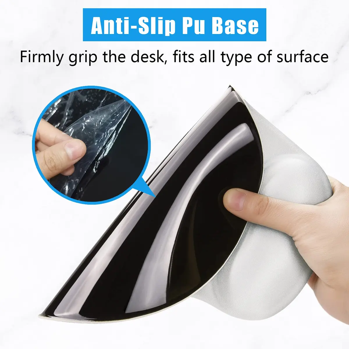 Hsurbtra Ergonomic Mouse Pad with Wrist Rest Support | Gel Mouse Pad for Pain Relief Ivory White - view 5