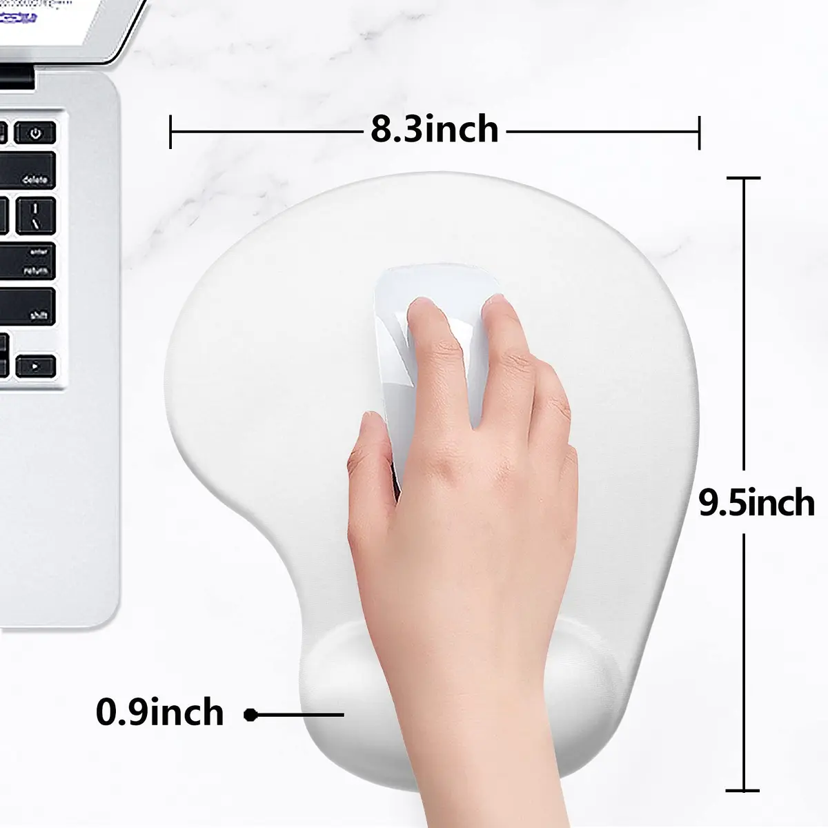Hsurbtra Ergonomic Mouse Pad with Wrist Rest Support | Gel Mouse Pad for Pain Relief Ivory White - view 6