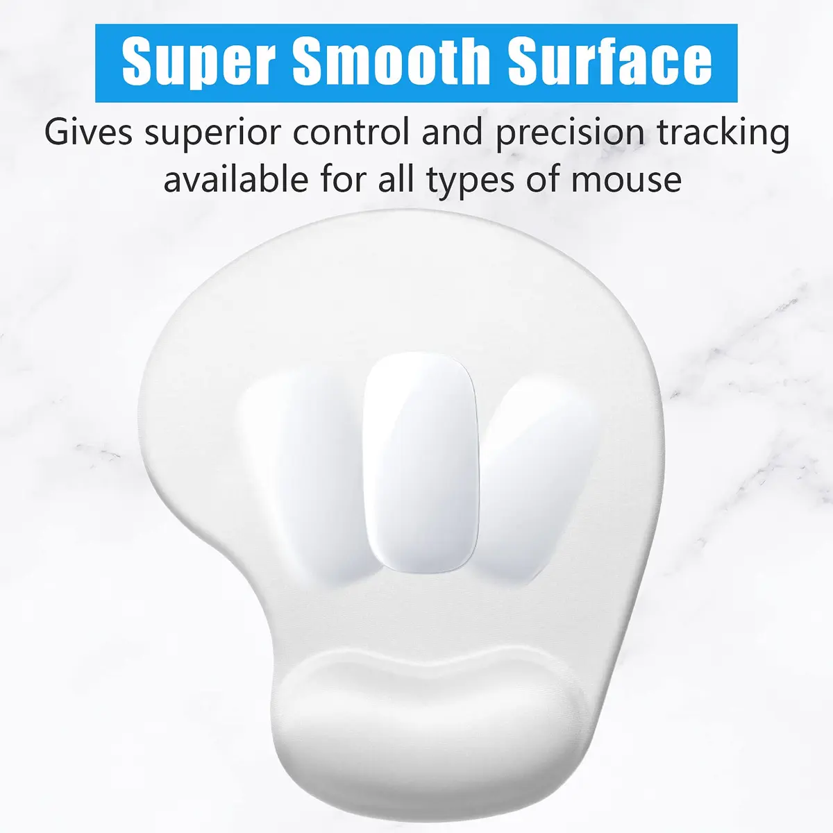 Hsurbtra Ergonomic Mouse Pad with Wrist Rest Support | Gel Mouse Pad for Pain Relief Ivory White - view 4