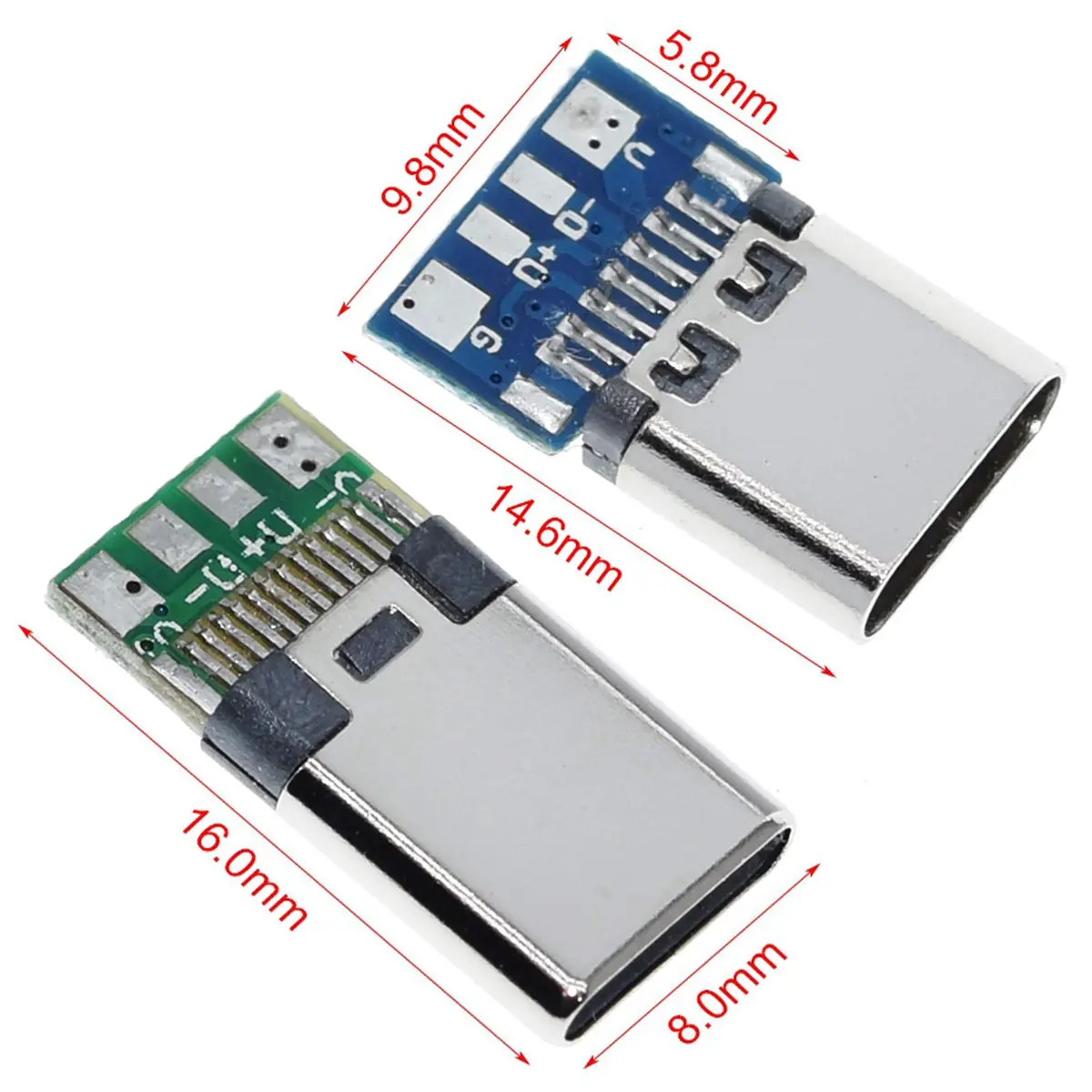 ANMBEST 10PCS USB 3.1 Type C Connector 24 Pins Male Female Plug Socket | 5Gbps Data Transfer & 3A Charging - view 4