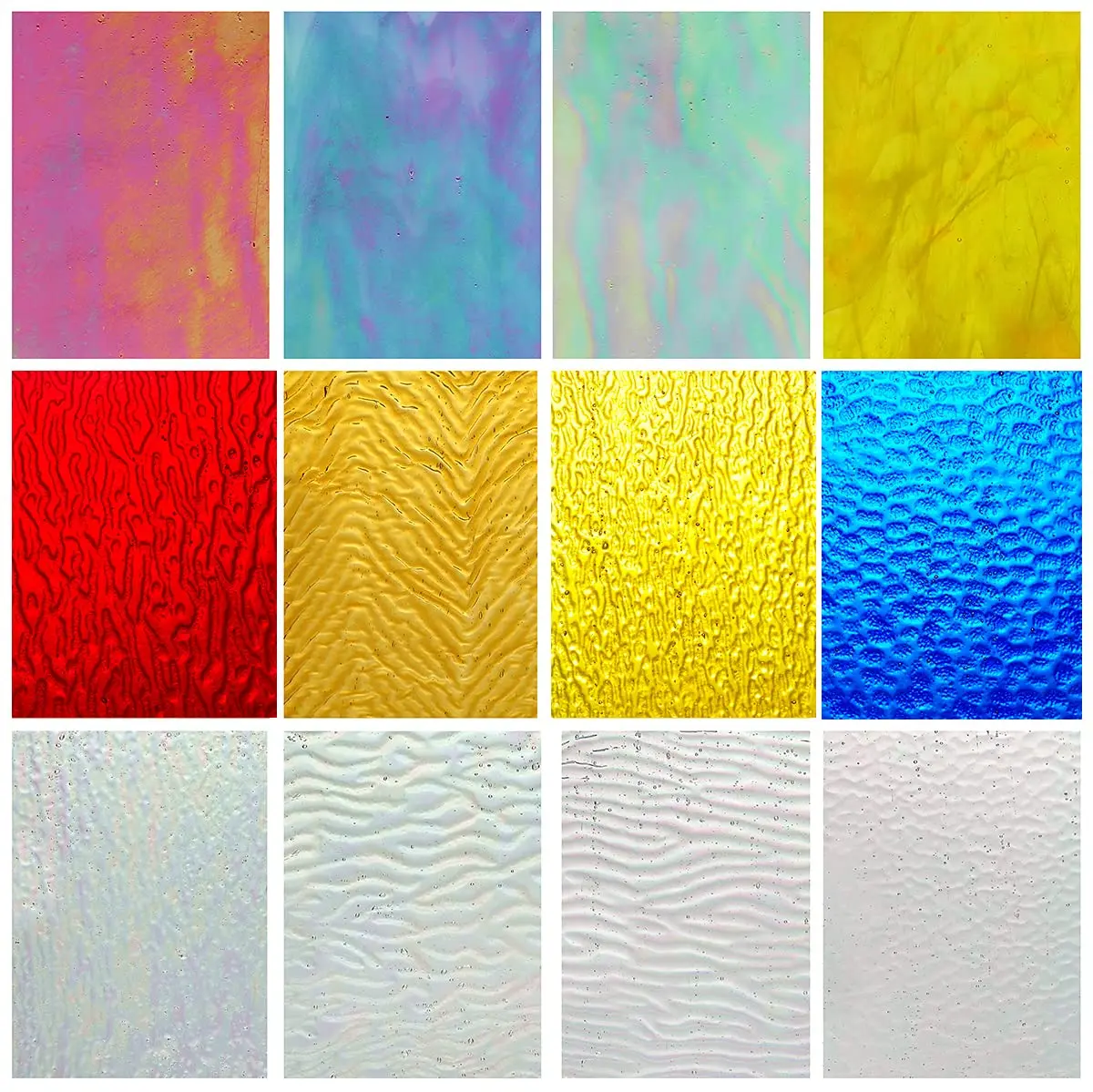 Lanyani Iridescent Stained Glass Sheets 4x6 Inches (12-Pack) | Cathedral Art Glass for Mosaic Work Craft - view 6