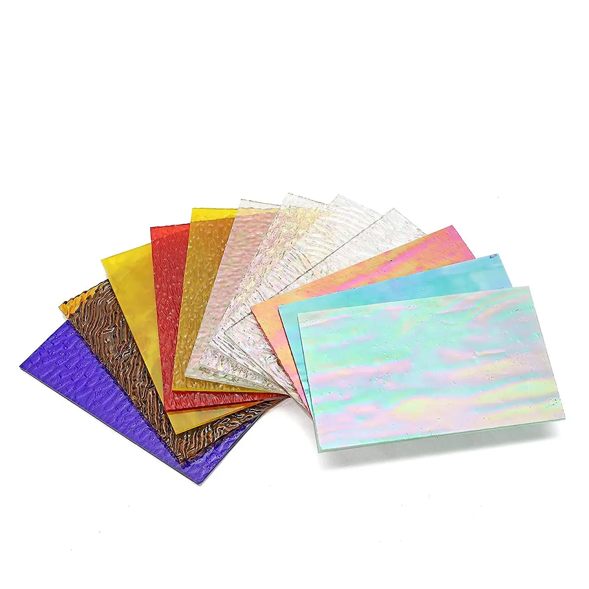 Lanyani Iridescent Stained Glass Sheets 4x6 Inches (12-Pack) | Cathedral Art Glass for Mosaic Work Craft - view 7