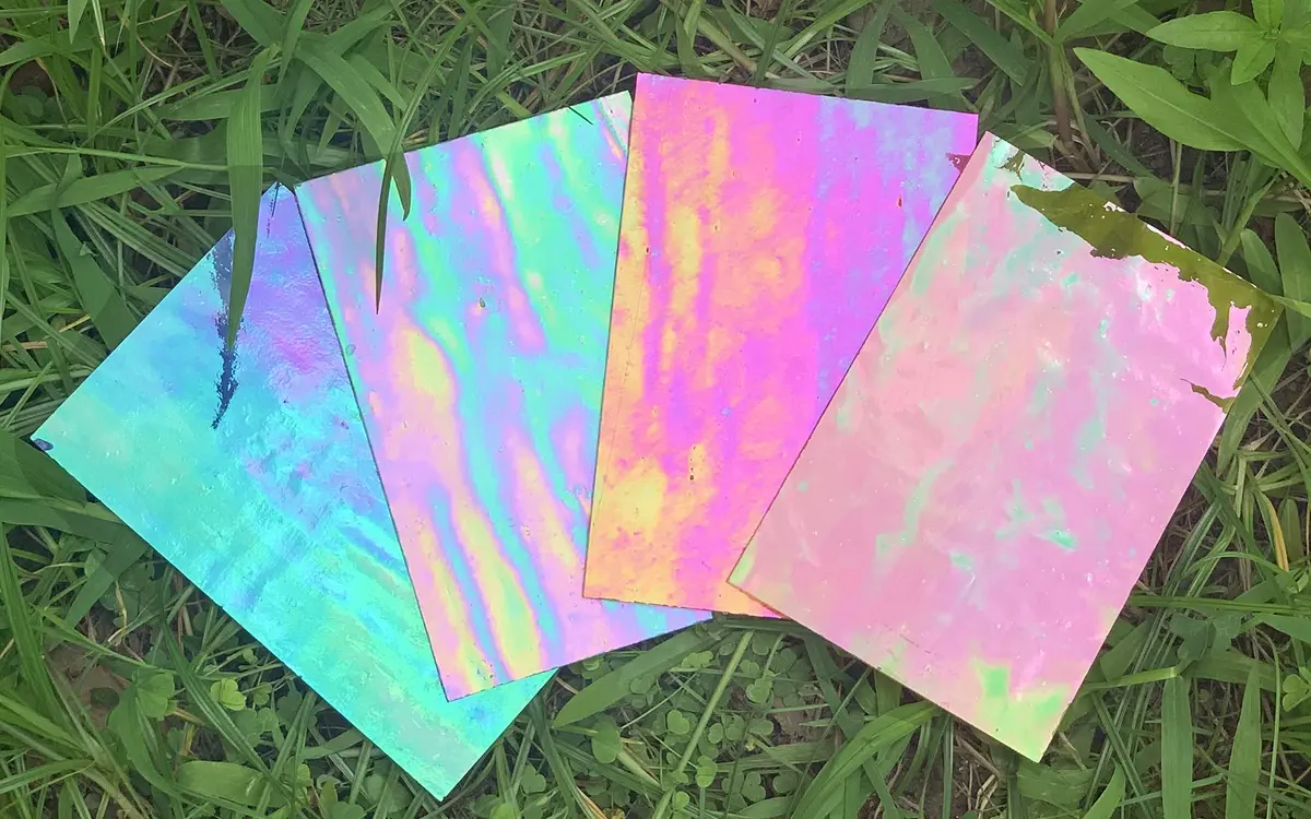 Lanyani Iridescent Stained Glass Sheets 4x6 Inches (12-Pack) | Cathedral Art Glass for Mosaic Work Craft - view 3