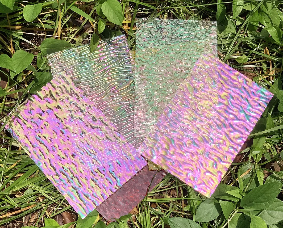 Lanyani Iridescent Stained Glass Sheets 4x6 Inches (12-Pack) | Cathedral Art Glass for Mosaic Work Craft - view 4