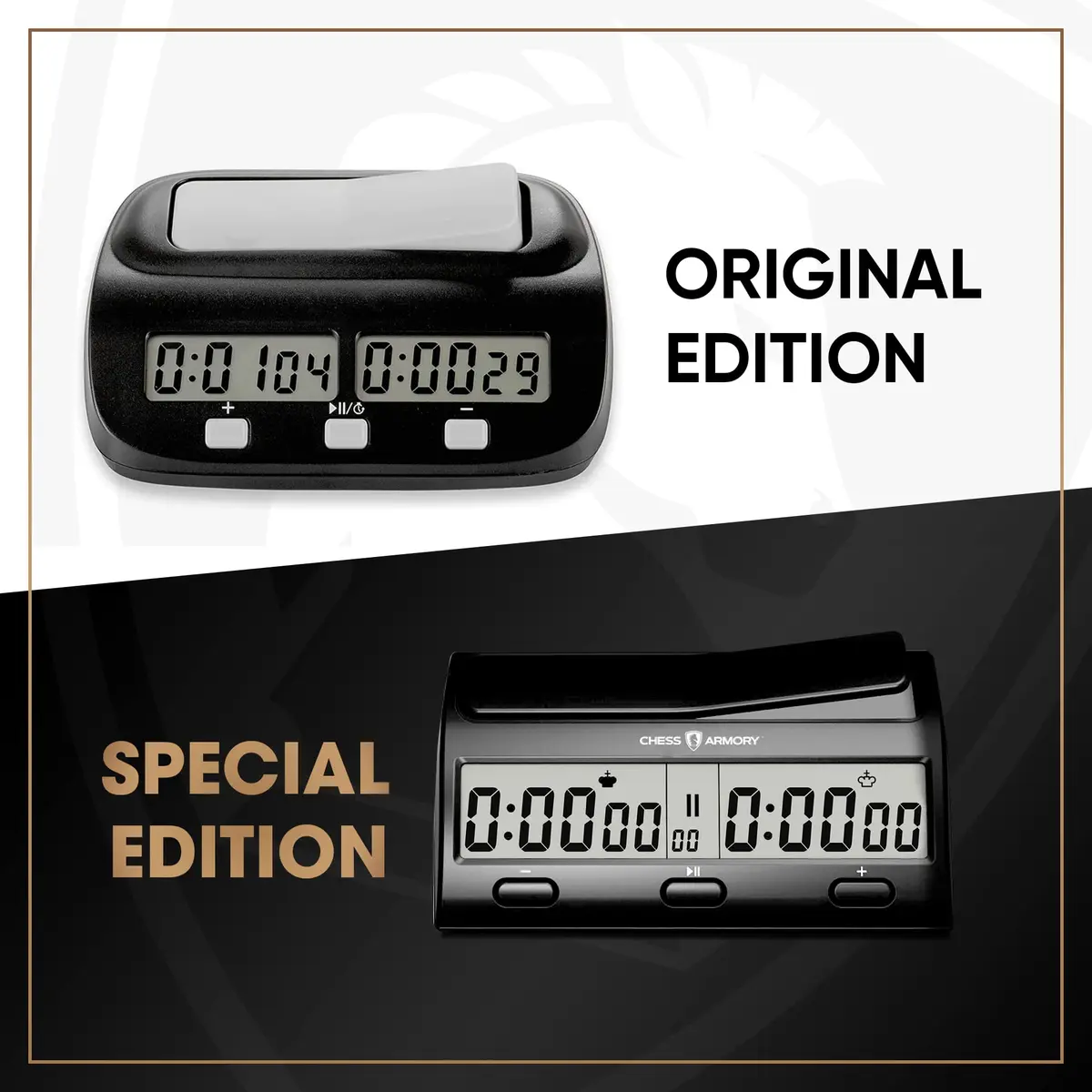Chess Armory Advanced Digital Chess Clock Timer with Bonus Time Features | Portable Tournament Timer for 2 Player Games - view 6
