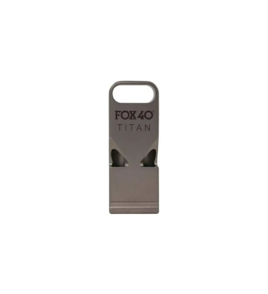Fox 40 Titan Premium Dual Tone Titanium Whistle - Titanium | Powerful, Lightweight & Corrosion Resistant - main product image
