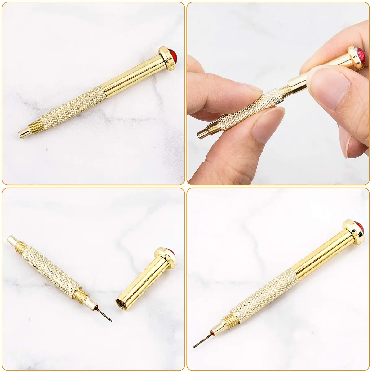 PAGOW 155 PCS Dangle Nail Art Charm Set with Piercing Tool | Gold & Multi-Color - view 3
