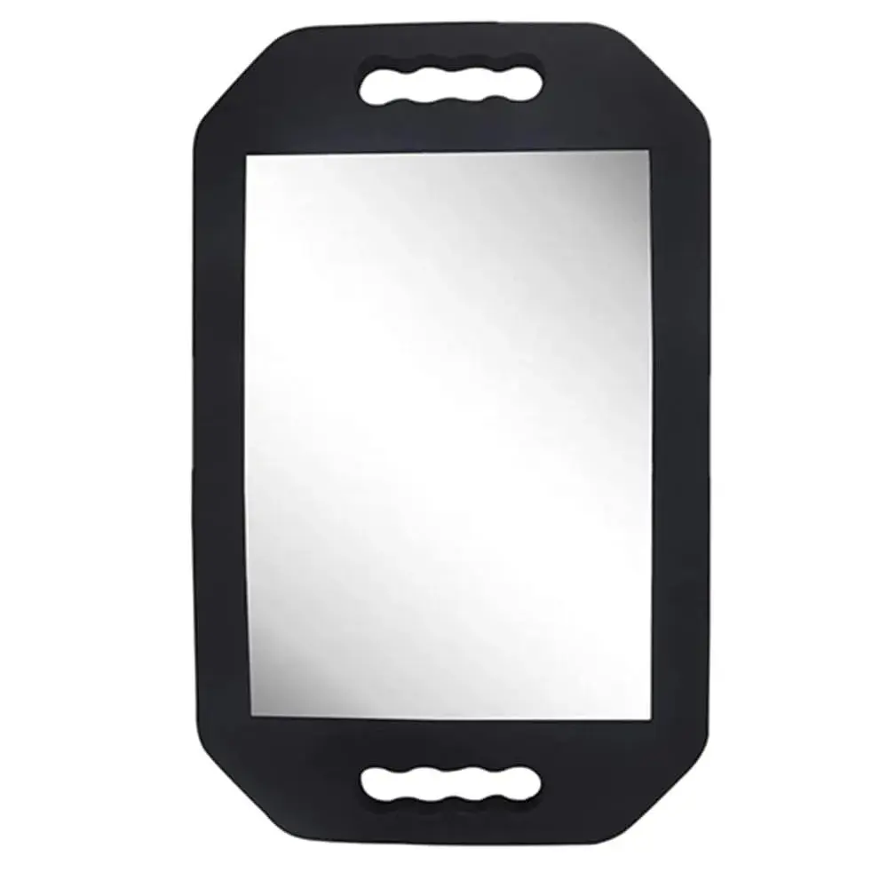 mpowtech Large Hand Held Barber Mirror 41cm (16.14") with Double Handles | Unbreakable Tempered Glass Salon Mirror - main product image