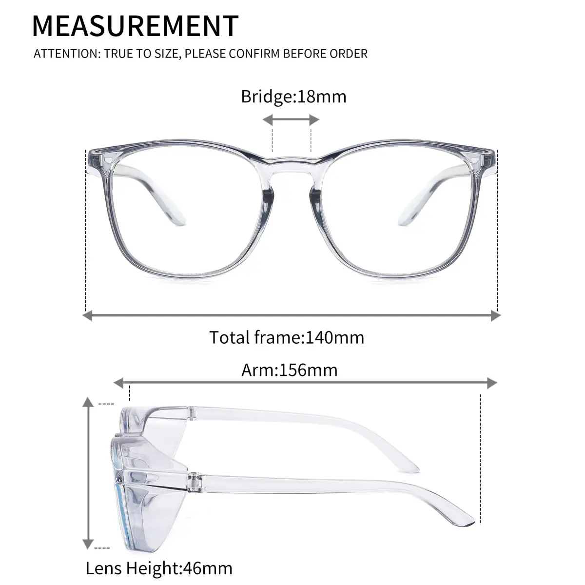 Alsenor Anti-Fog Safety Glasses with Blue Light Blocking & UV Protection | Clear Polycarbonate Lenses (Medium) - view 5