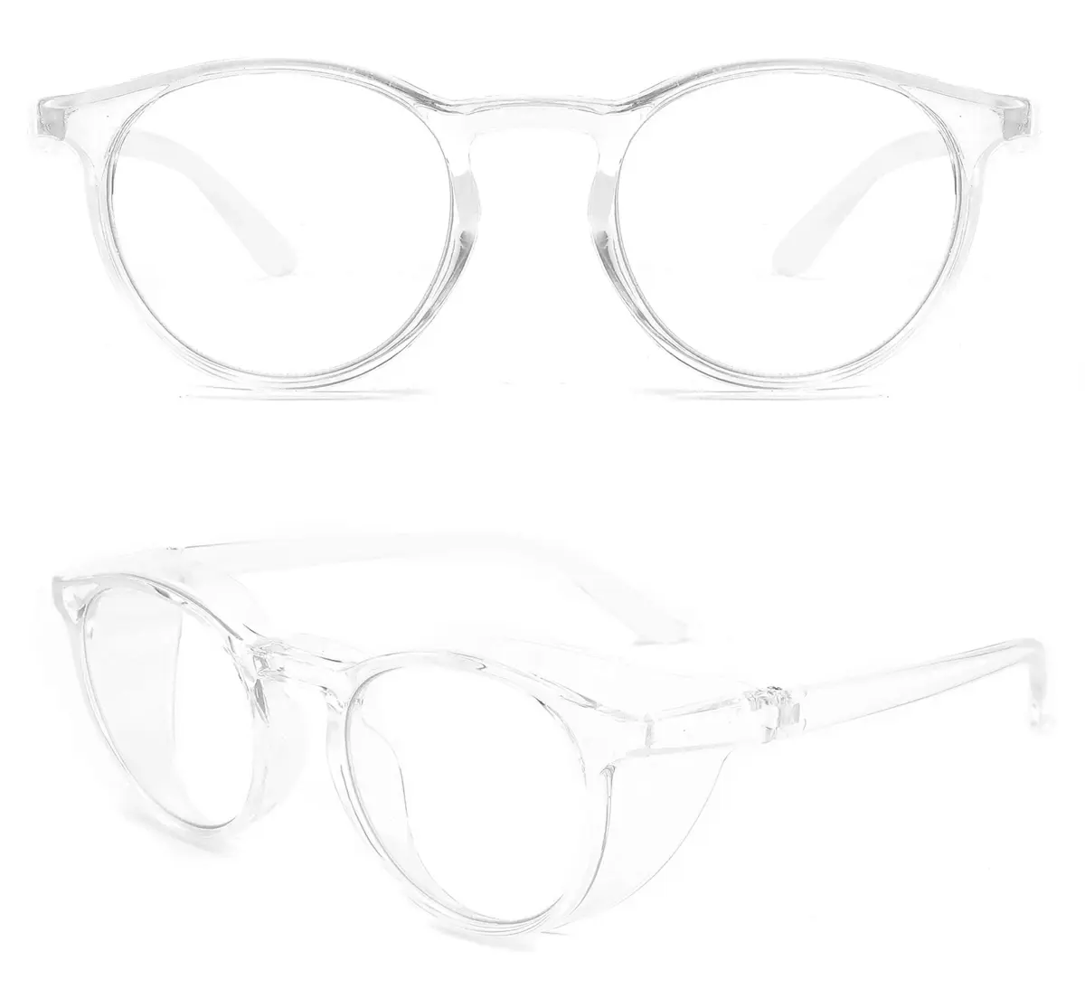 Alsenor Anti Fog Safety Glasses with Blue Light Blocking, UV Protection, and Anti-Scratch Lenses | Clear Round Frame - main product image