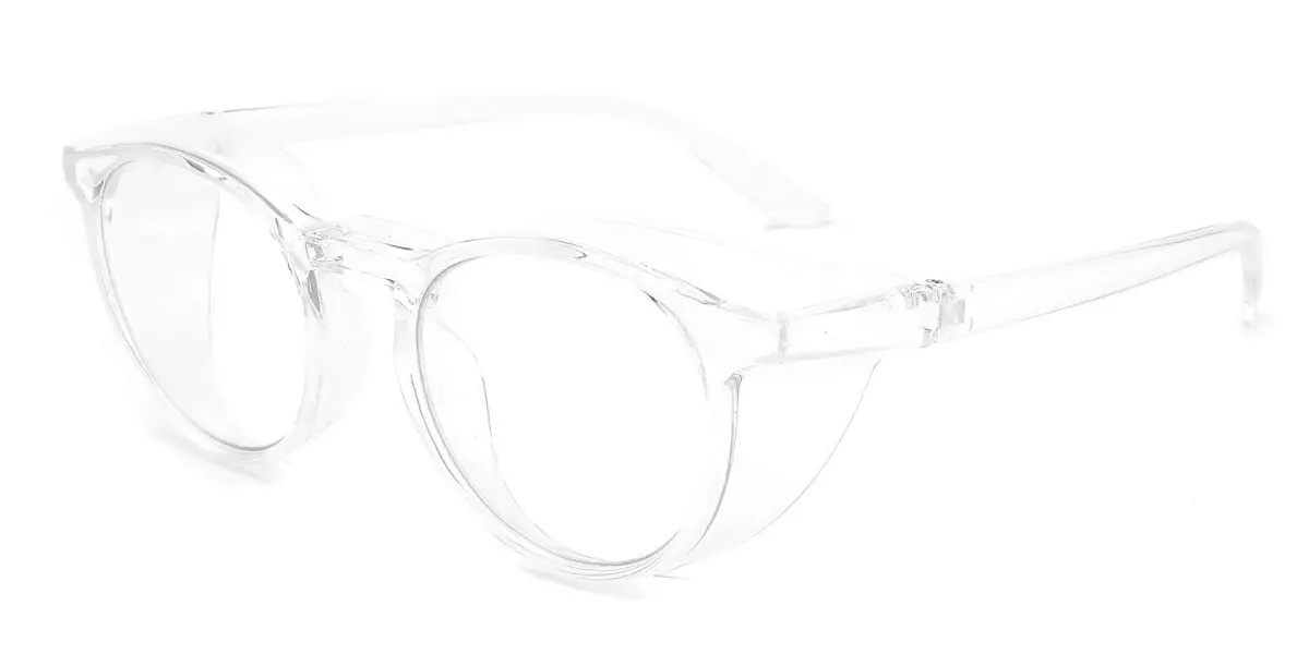 Alsenor Anti Fog Safety Glasses with Blue Light Blocking, UV Protection, and Anti-Scratch Lenses | Clear Round Frame - view 3