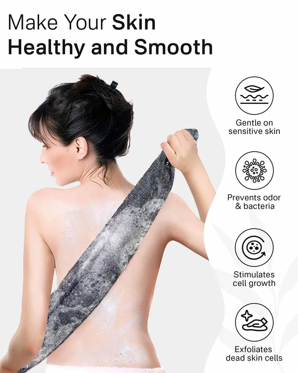 Yiclick Exfoliating Washcloth Towel Back Scrubber for Shower 2-Pack (40 inch / 101.6 cm) | Korean Japanese Style - view 7