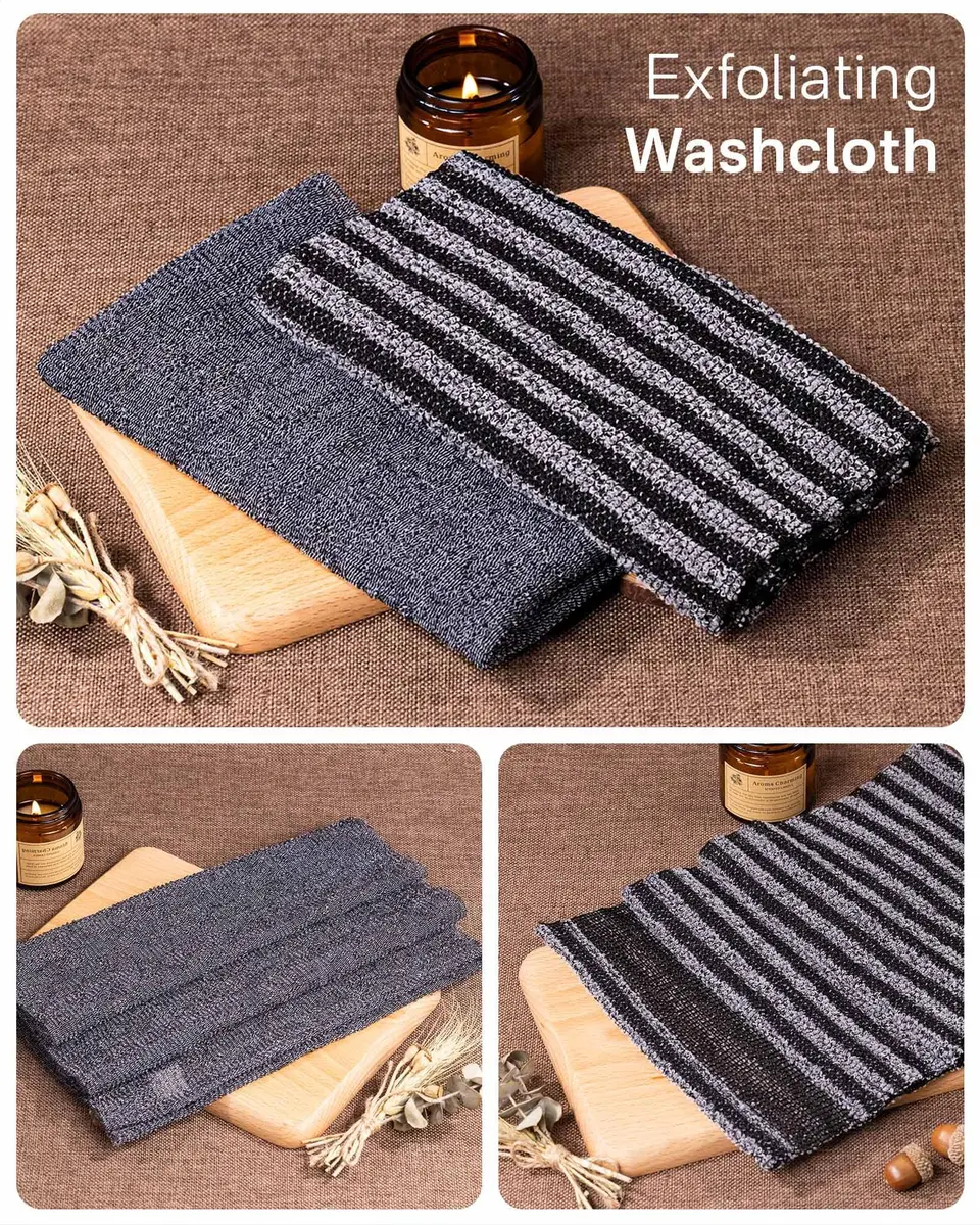 Yiclick Exfoliating Washcloth Towel Back Scrubber for Shower 2-Pack (40 inch / 101.6 cm) | Korean Japanese Style - view 3