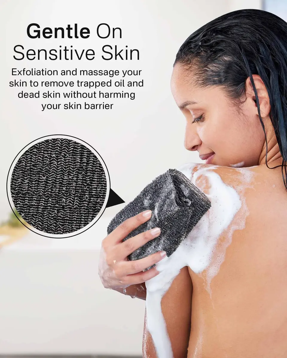 Yiclick Exfoliating Washcloth Towel Back Scrubber for Shower 2-Pack (40 inch / 101.6 cm) | Korean Japanese Style - view 10
