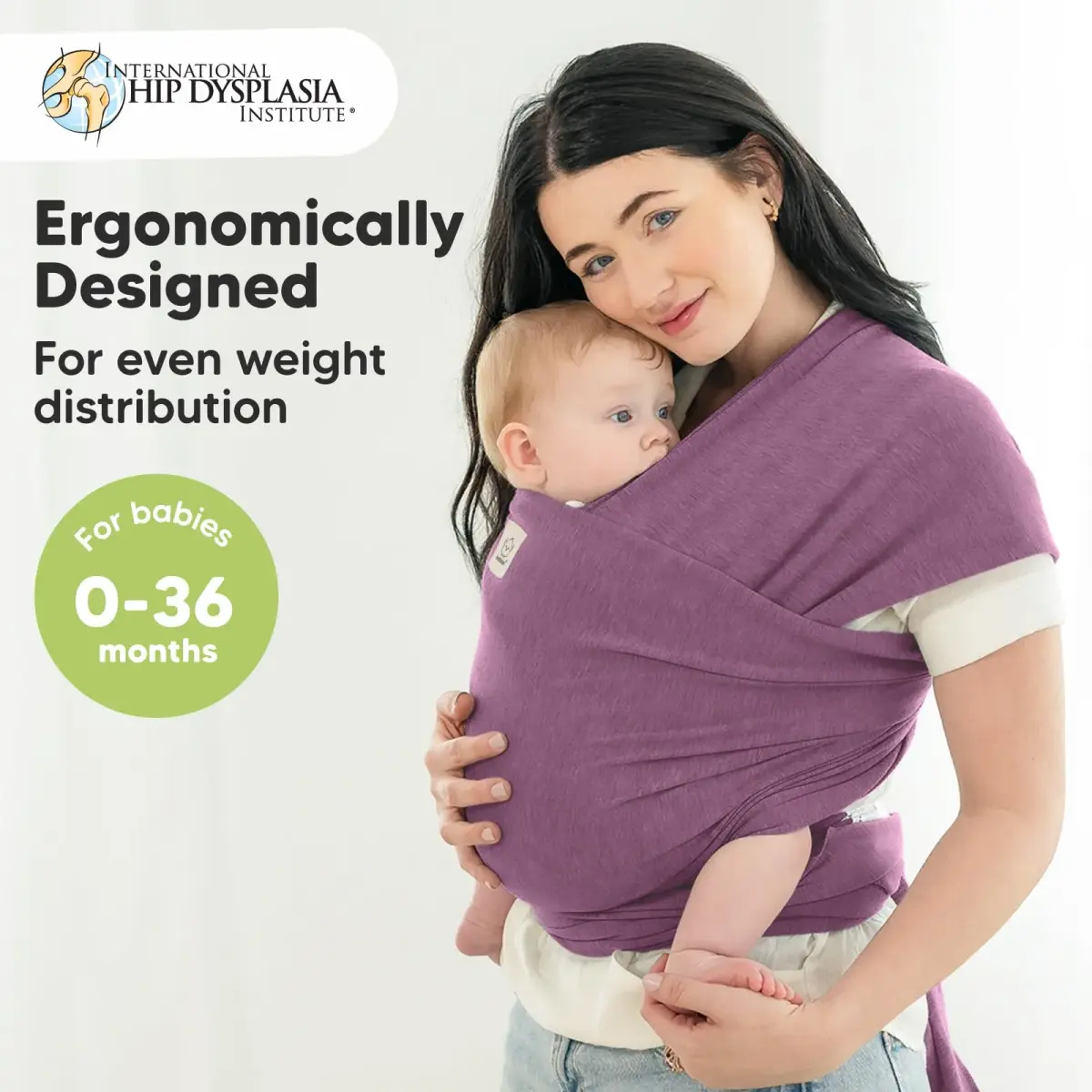 KeaBabies Original Baby Wrap Carrier Dark Mauve | Ergonomic, IHDI Certified, Breathable Fabric for Newborns to Toddlers - view 2