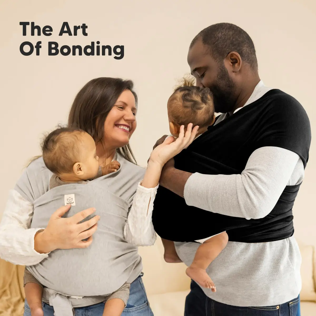 KeaBabies Original Baby Wrap Carrier Stone Gray | Ergonomic, IHDI Certified, Breathable Fabric for Newborns to Toddlers - view 8