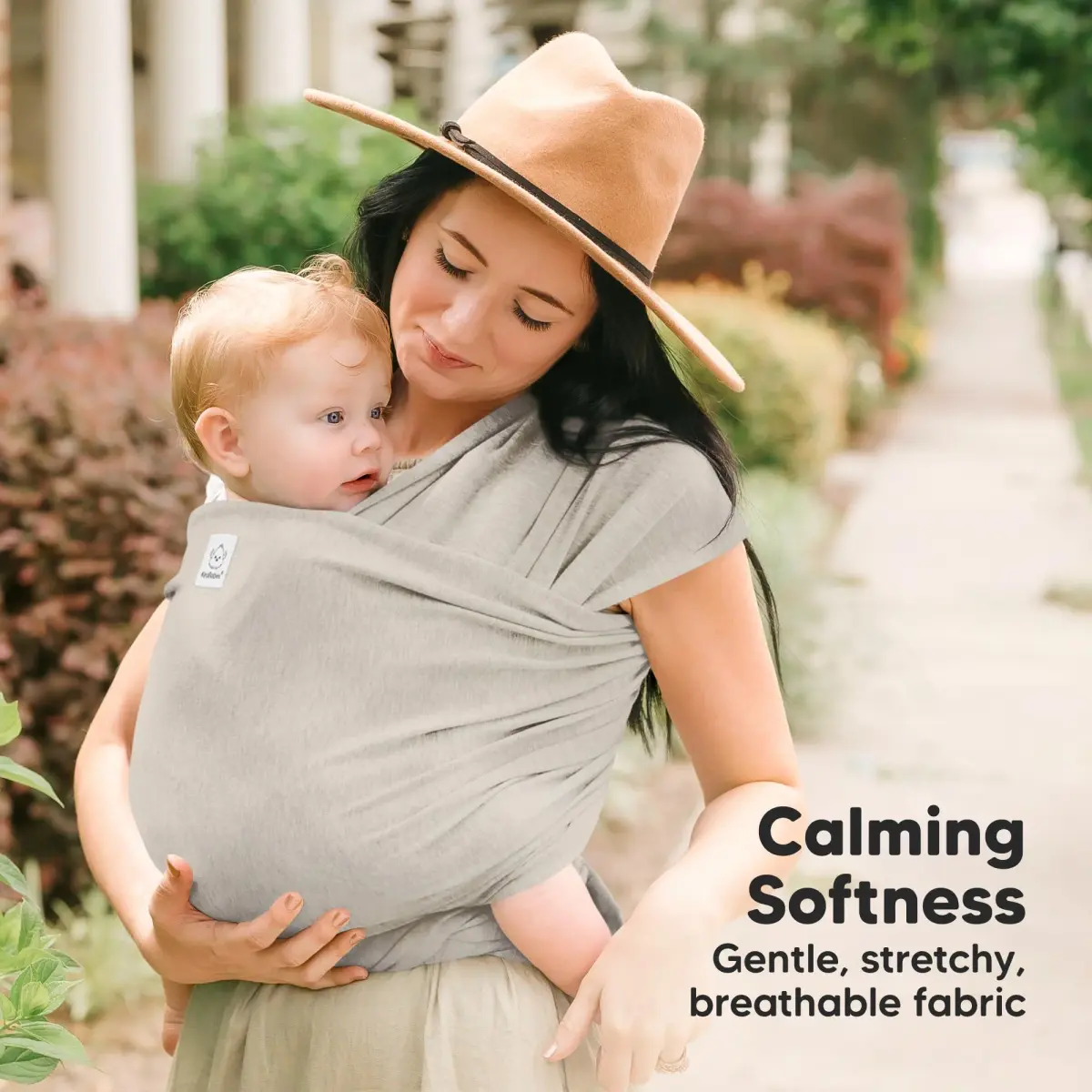 KeaBabies Original Baby Wrap Carrier Stone Gray | Ergonomic, IHDI Certified, Breathable Fabric for Newborns to Toddlers - view 3
