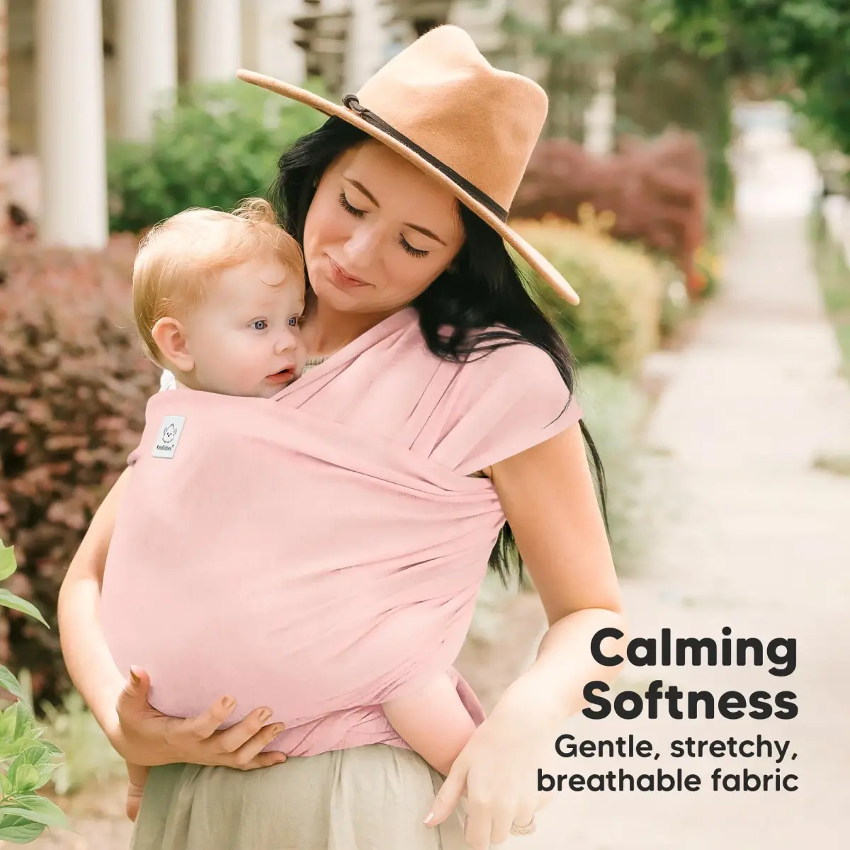 KeaBabies Original Baby Wrap Carrier - Dusty Pink | IHDI Certified, Breathable Fabric | One Size - view 3